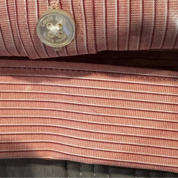 NEW Calvin Klein Mens XXL Slim Fit Button Up Shirt Infinite Cool Pink Striped - Picture 11 of 11